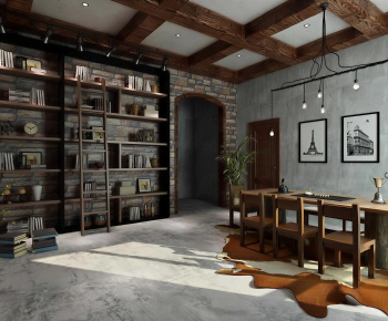 Industrial Style Bookstore Book Bar-ID:475949054