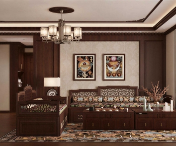 New Chinese Style A Living Room-ID:424321894
