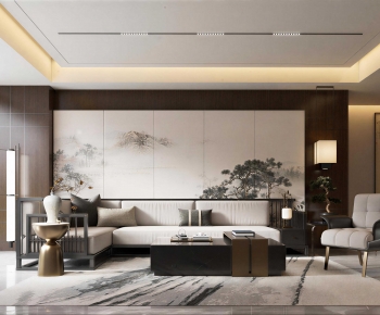 New Chinese Style A Living Room-ID:385946998