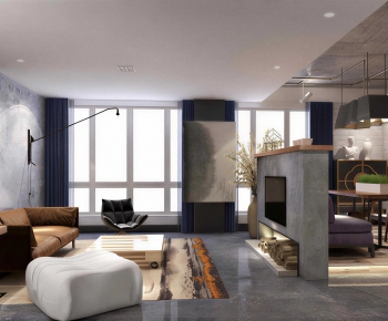 Industrial Style A Living Room-ID:744575028
