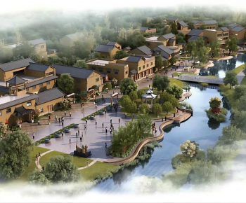 New Chinese Style Architectural Bird's-eye View Planning-ID:499298108