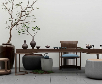 Wabi-sabi Style Tea Tables And Chairs-ID:128138073