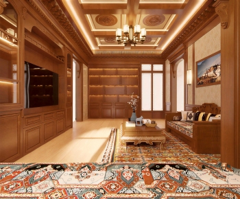 New Chinese Style A Living Room-ID:993134027