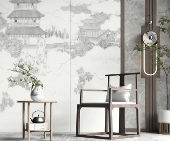 New Chinese Style Lounge Chair-ID:927478082