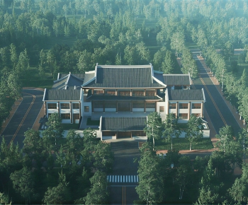 New Chinese Style Architectural Bird's-eye View Planning-ID:976916075