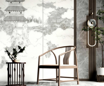 New Chinese Style Lounge Chair-ID:406095035