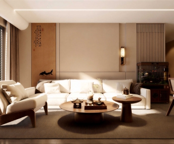 New Chinese Style A Living Room-ID:922473911