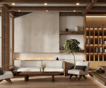 Wabi-sabi Style A Living Room-ID:342540982