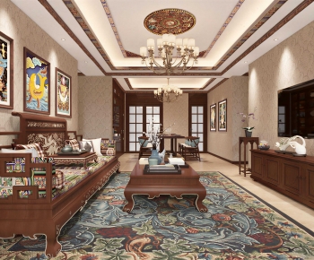 Chinese Style A Living Room-ID:610220456