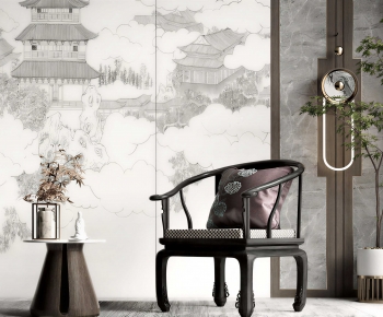 New Chinese Style Lounge Chair-ID:890598064