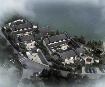 New Chinese Style Architectural Bird's-eye View Planning-ID:253968009