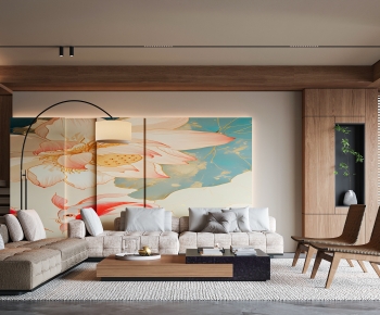 New Chinese Style A Living Room-ID:884960896
