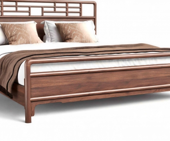 New Chinese Style Double Bed-ID:332601155