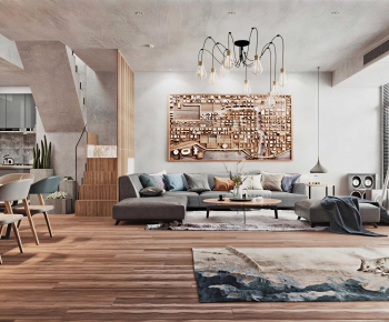 Industrial Style A Living Room-ID:745253097