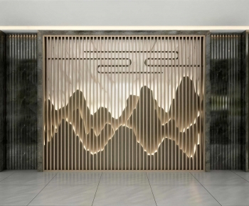 New Chinese Style TV Wall-ID:591212031