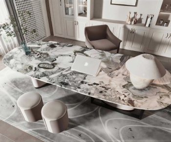 Modern Computer Desk And Chair-ID:645564089