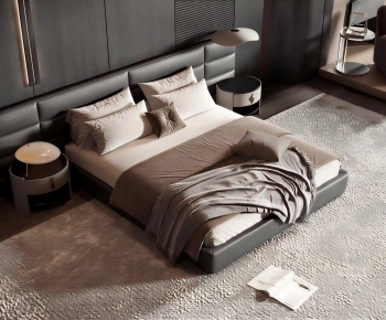 Modern Double Bed-ID:762387041