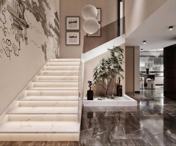 New Chinese Style Stairwell-ID:992389921