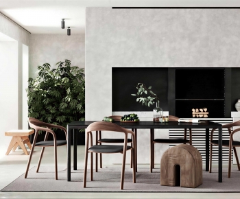 Wabi-sabi Style Dining Room-ID:892715938