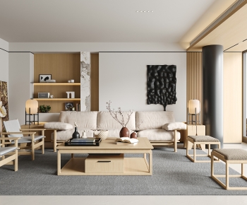 Wabi-sabi Style A Living Room-ID:699949379