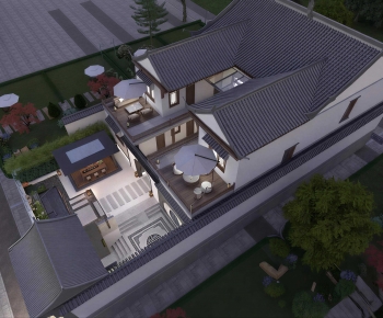 New Chinese Style Courtyard/landscape-ID:317329884