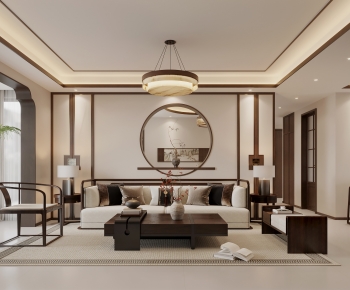 New Chinese Style A Living Room-ID:563029051