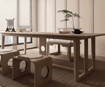 New Chinese Style Computer Desk And Chair-ID:784710882