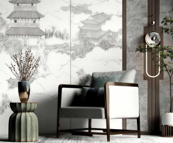 New Chinese Style Lounge Chair-ID:725605962