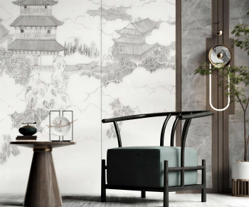New Chinese Style Single Sofa-ID:129529004