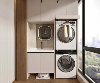 Modern Balcony Laundry Room-ID:365950111