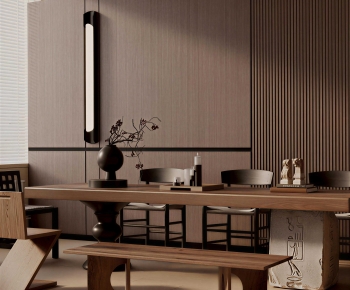 Wabi-sabi Style Dining Room-ID:519265897