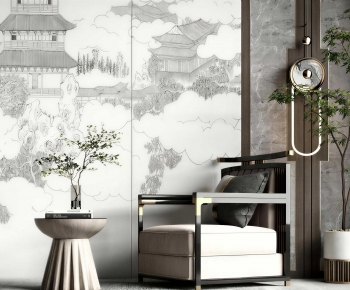 New Chinese Style Lounge Chair-ID:384754906