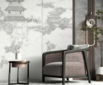 New Chinese Style Lounge Chair-ID:403198968