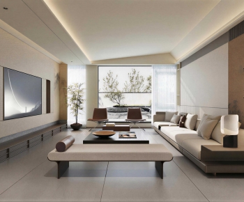 New Chinese Style A Living Room-ID:476707948