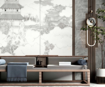 New Chinese Style A Sofa For Two-ID:471535928