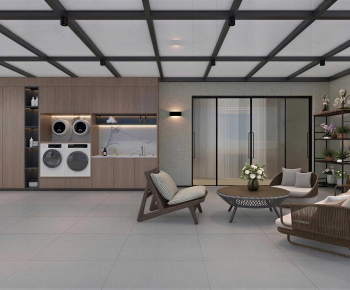 Modern Balcony Laundry Room-ID:495910884