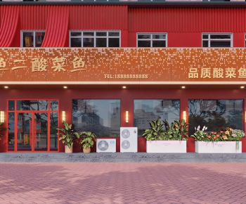 New Chinese Style Facade Element-ID:161613947