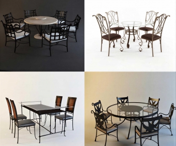 Industrial Style Dining Table And Chairs-ID:114713912