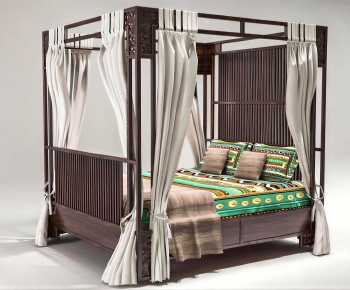 New Chinese Style Double Bed-ID:502584937