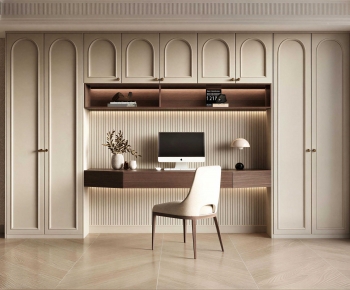 French Style Computer Desk And Chair-ID:671061994