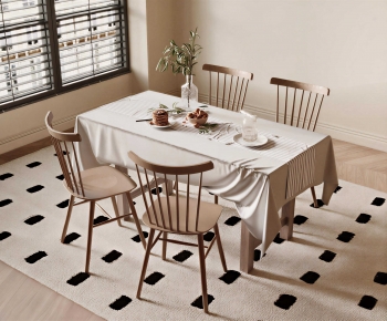 French Style Dining Table And Chairs-ID:481600054