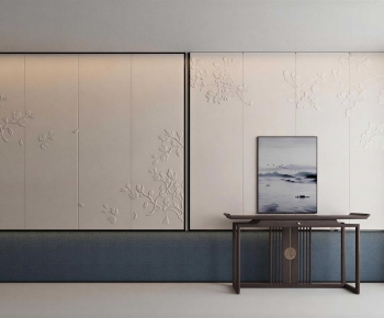 New Chinese Style TV Wall-ID:930777079