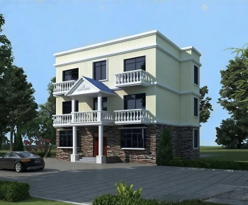 Simple European Style Detached Villa-ID:556937939