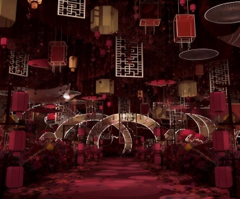 New Chinese Style Banquet Hall-ID:616997009
