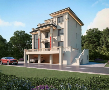 New Chinese Style Villa Appearance-ID:910634048