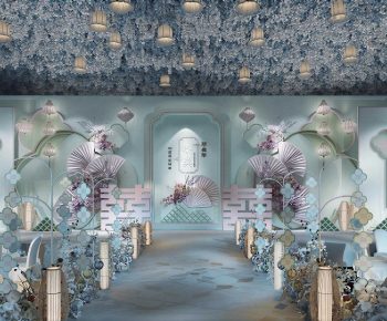 New Chinese Style Banquet Hall-ID:666172982
