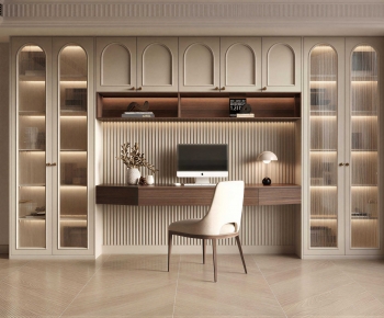 French Style Computer Desk And Chair-ID:868344073