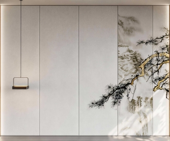 New Chinese Style TV Wall-ID:917639978