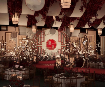 New Chinese Style Banquet Hall-ID:350764996