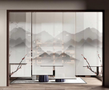 New Chinese Style Door Curtain-ID:128292088
